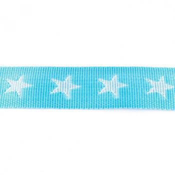 Gurtband 40 mm breit Hellblau mit Sternen